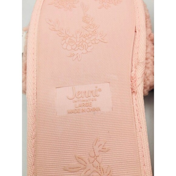 Jenni Intimates slippers faux sherpa pink lazy day large - Picture 6 of 7